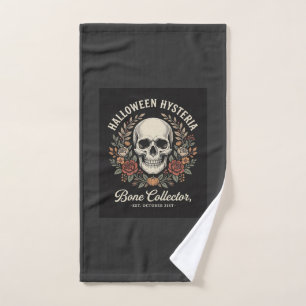 Halloween Skull Floral Bone Collector Design_1 Hand Towel