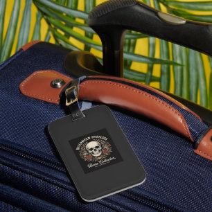 Halloween Skull Floral Bone Collector Design_1 Luggage Tag
