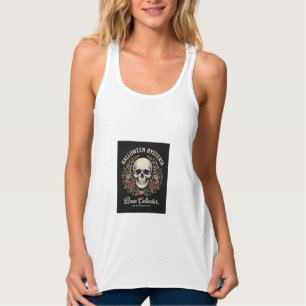 Halloween Skull Floral Bone Collector Design_1 Singlet