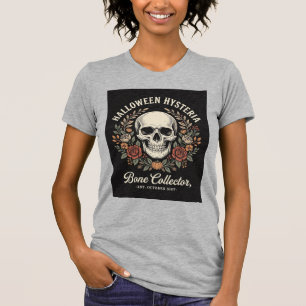 Halloween Skull Floral Bone Collector Design_1 T-Shirt