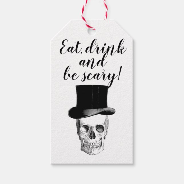 halloween skull gift tags (Front)