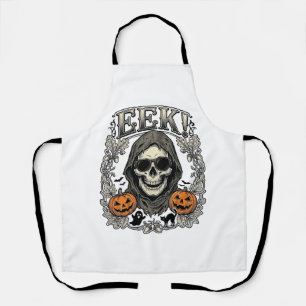 Halloween Skull Graphic Vintage Engraving Shirt Ar Apron