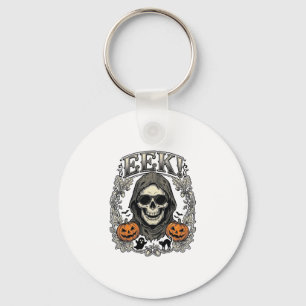 Halloween Skull Graphic Vintage Engraving Shirt Ar Key Ring