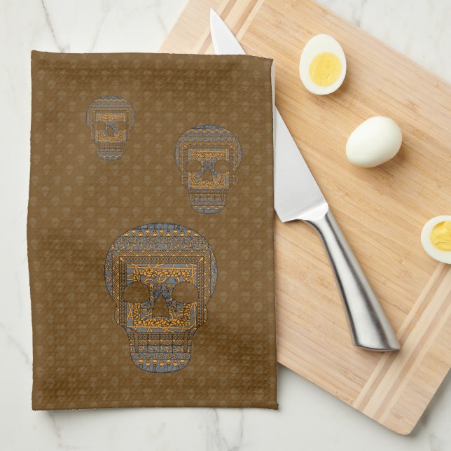 Halloween Skull Hand Towel (Quarter Fold)