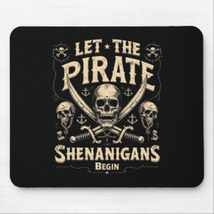 Halloween Skull Let The Pirate Shenanigans Begin 2 Mouse Pad