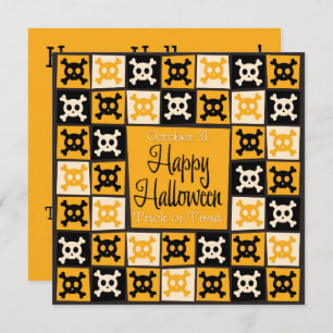 Halloween skull mosaic invitation