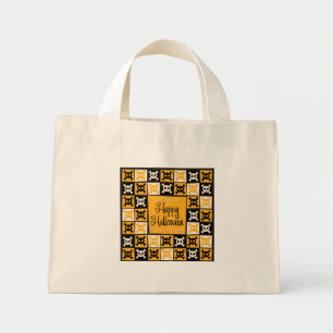 Halloween skull mosaic mini tote bag