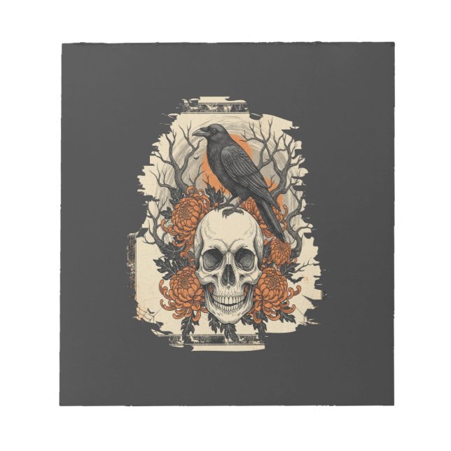 Halloween Skull Notepad (Front)