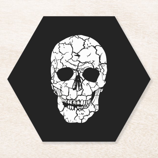 Halloween skull  paper coaster (Front)