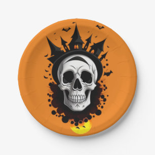 Halloween skull  paper plate