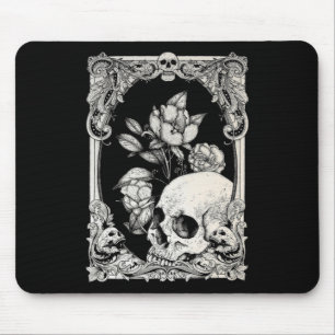 Halloween Skull Pastel Goth Flower Gothic Floral C Mouse Pad