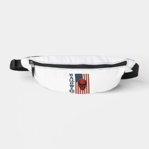 Halloween Skull Patriotic Vintage Scary Flag_1 Bum Bags