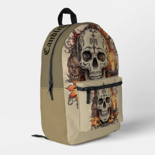 Halloween,Skull Pattern, Candlelight Calavera, Printed Backpack