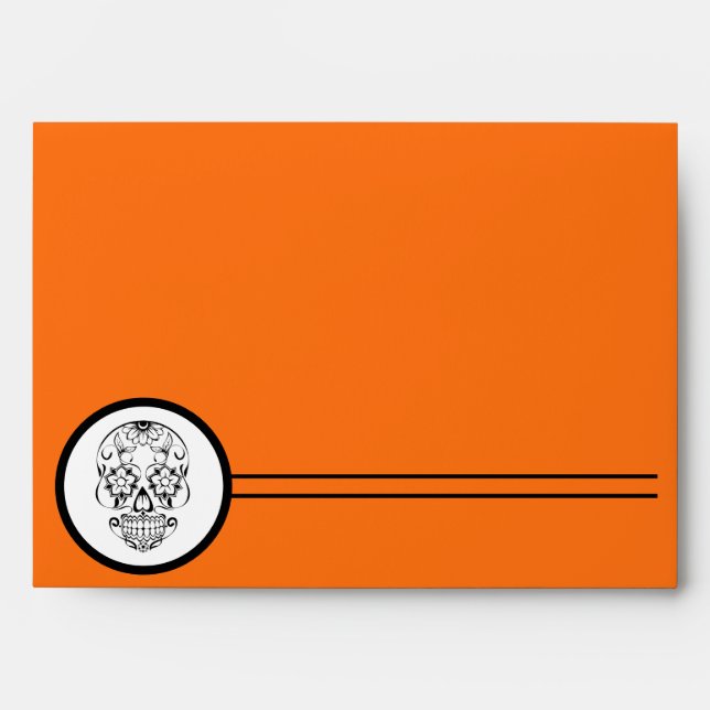 Halloween Skull Pattern Envelope (Front)
