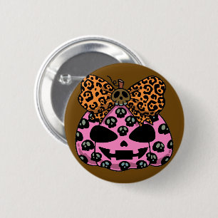 Halloween,Skull Pattern ,Face Pumpkin, Modern 6 Cm Round Badge