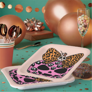 Halloween,Skull Pattern ,Face Pumpkin, Modern  Paper Plate
