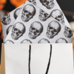Halloween Skull Pattern Tissue Paper<br><div class="desc">Bold repeating skull pattern in classic black and white. Perfect for Halloween gift wrap,  spooky party favours,  junk journal spreads,  or decoupage projects.</div>