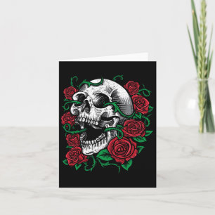 Halloween Skull Rose Skeleton Gift Idea  Card