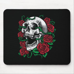 Halloween Skull Rose Skeleton Gift Idea  Mouse Pad