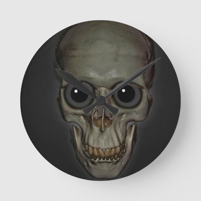 Halloween Skull Round Clock (Front)