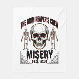 Halloween Skull Scary Creepy Vintage Story_1 Fleece Blanket