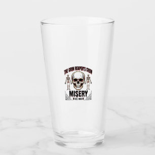 Halloween Skull Scary Creepy Vintage Story_1 Glass