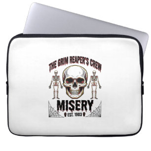 Halloween Skull Scary Creepy Vintage Story_1 Laptop Sleeve