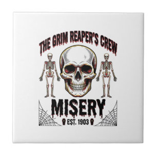 Halloween Skull Scary Creepy Vintage Story_1 Tile