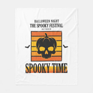 Halloween Skull Scary Funny Vintage Quote_1 Fleece Blanket
