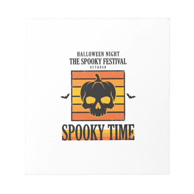 Halloween Skull Scary Funny Vintage Quote_1 Notepad (Front)