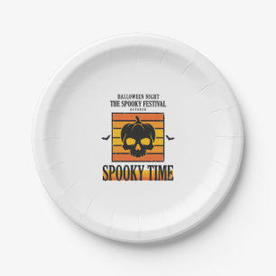 Halloween Skull Scary Funny Vintage Quote_1 Paper Plate