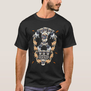Halloween Skull Shape Pug Dogs Matching Owner Fami T-Shirt