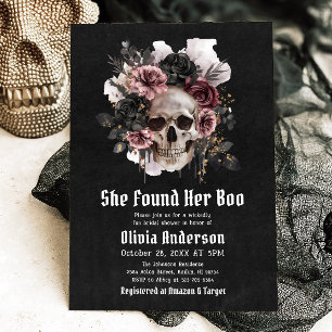 Halloween Skull She Found Her Boo Bridal Shower Invitation