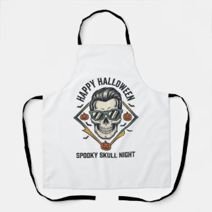 Halloween Skull Shirt Vintage Engraving Graphic_1 Apron