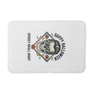 Halloween Skull Shirt Vintage Engraving Graphic_1 Bath Mat