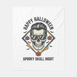 Halloween Skull Shirt Vintage Engraving Graphic_1 Fleece Blanket