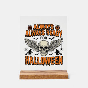 Halloween Skull Shirt Vintage Engraving Spooky Quo Acrylic Sign