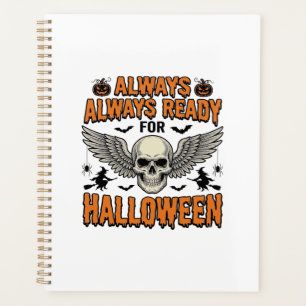 Halloween Skull Shirt Vintage Engraving Spooky Quo Planner