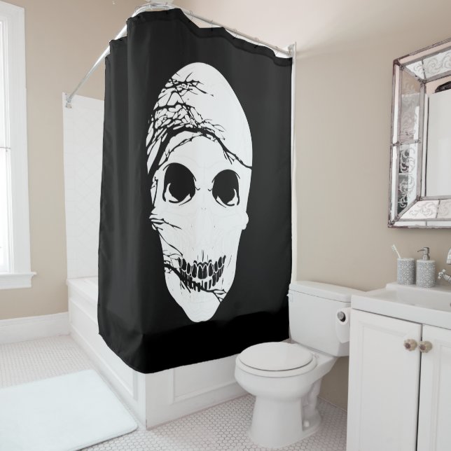 Halloween Skull Shower Curtain (In Situ)