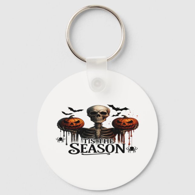 Halloween Skull Skeleton Key Ring (Front)