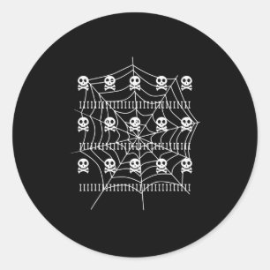 Halloween Skull Spider Web Costume Trick Or Treat Classic Round Sticker