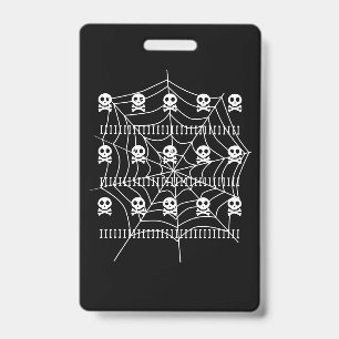 Halloween Skull Spider Web Costume Trick Or Treat ID Badge