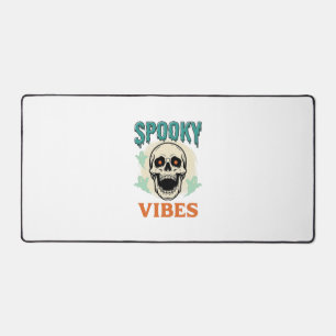 Halloween Skull Spooky Vibes Vintage Horror_1 Desk Mat