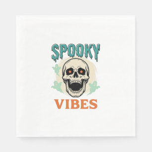 Halloween Skull Spooky Vibes Vintage Horror_1 Napkin