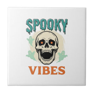 Halloween Skull Spooky Vibes Vintage Horror_1 Tile