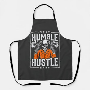 Halloween Skull Stay Humble Hustle Hard Apron