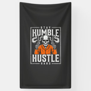 Halloween Skull Stay Humble Hustle Hard Banner