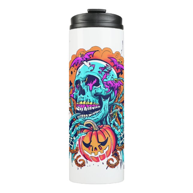 Halloween Skull   Thermal Tumbler (Front)