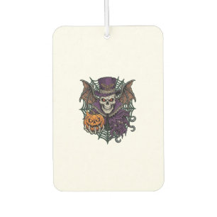 Halloween Skull Top Hat Bat Wings Pumpkin Spider W Car Air Freshener