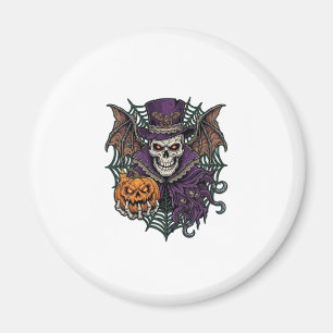 Halloween Skull Top Hat Bat Wings Pumpkin Spider W Magnet